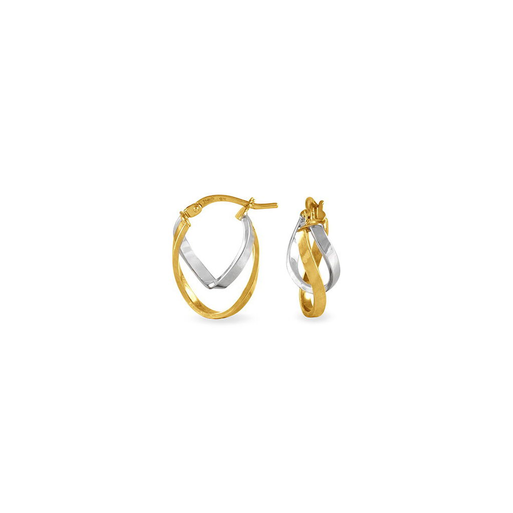 Créoles Aubrey Or Bicolore - Boucles d'oreilles créoles Femme | Histoire d’Or