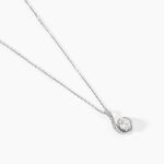Collier Vrille Accompagnee Or Blanc Diamant - Colliers Femme | Histoire d&rsquo;Or