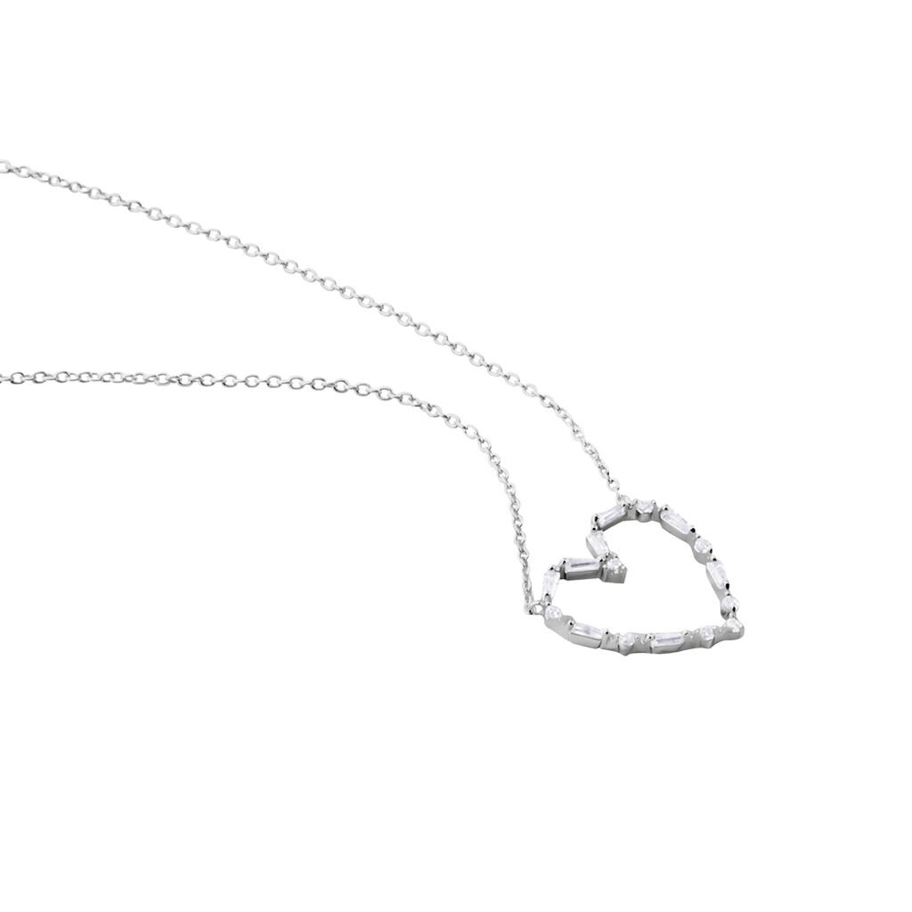 Collier Argent Gaucher Oxydes De Zirconium - Colliers fantaisie Femme | Histoire d’Or
