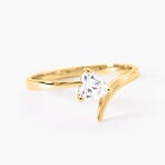 Bague Valeriana Argent Dor&eacute; A L'Or 750/1000 Oxyde De Zirconium - Bagues solitaires Femme | Histoire d&rsquo;Or