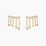 Boucles D'Oreilles Pendantes Eclat D'Etoile Argent Dor&eacute; A L'Or 750/1000 Oxyde De Zirconium - Boucles d'oreilles pendantes Femme | Histoire d&rsquo;Or