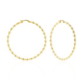 Creoles Acier Dore Antonello - Boucles d'oreilles créoles Femme | Histoire d’Or