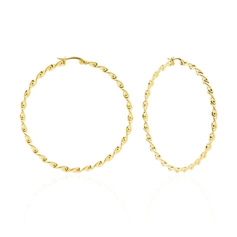Creoles Acier Dore Antonello - Boucles d'oreilles créoles Femme | Histoire d’Or