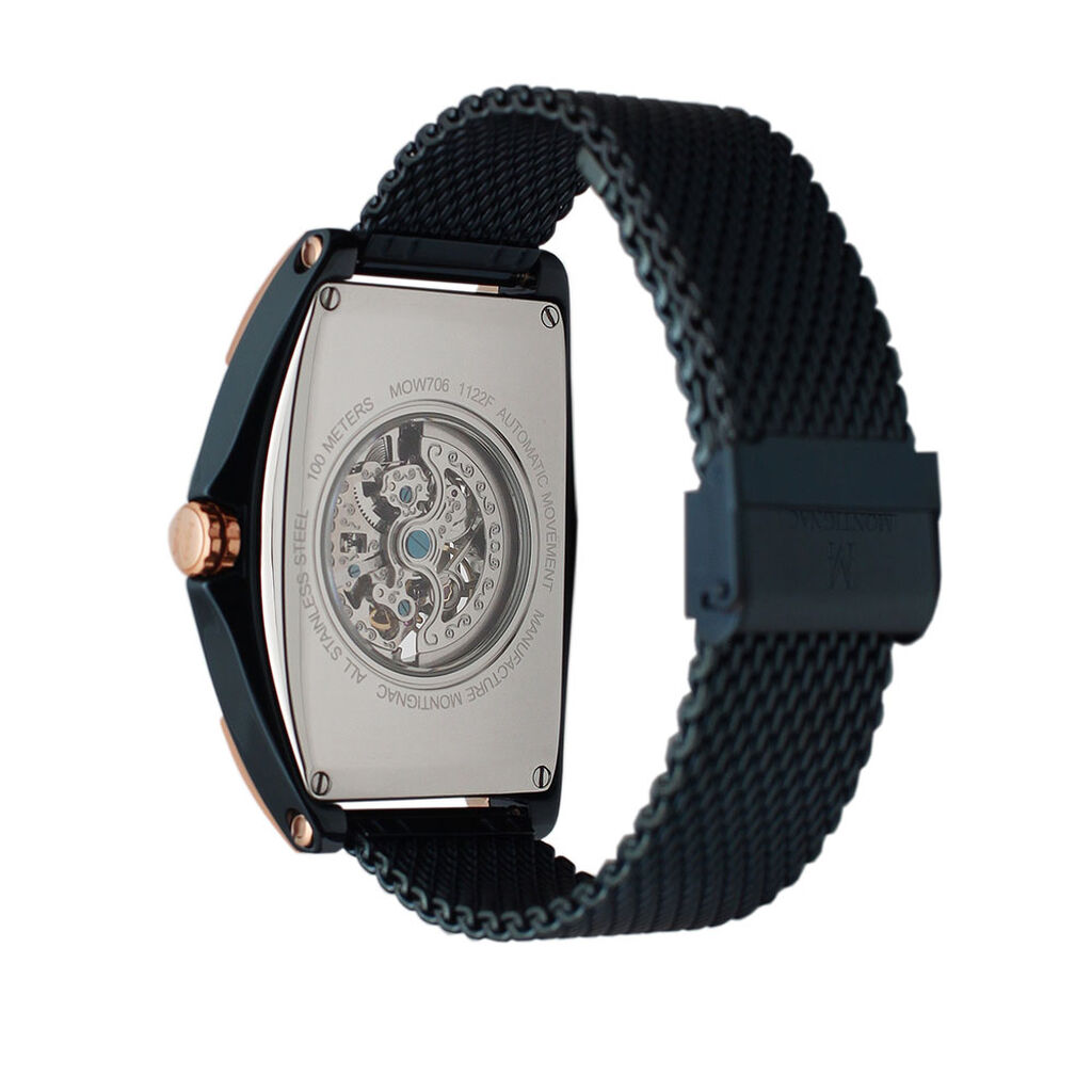 Montre Montignac Tonneau Automatique Bleu - Montres Homme | Histoire d’Or
