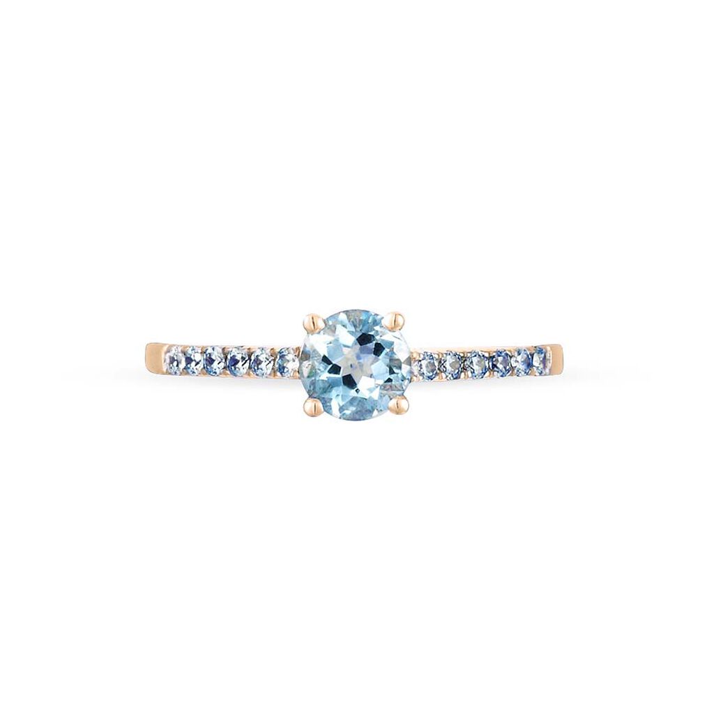 Bague Manon Or Rose Topaze Et Oxyde De Zirconium - Bagues solitaires Femme | Histoire d’Or
