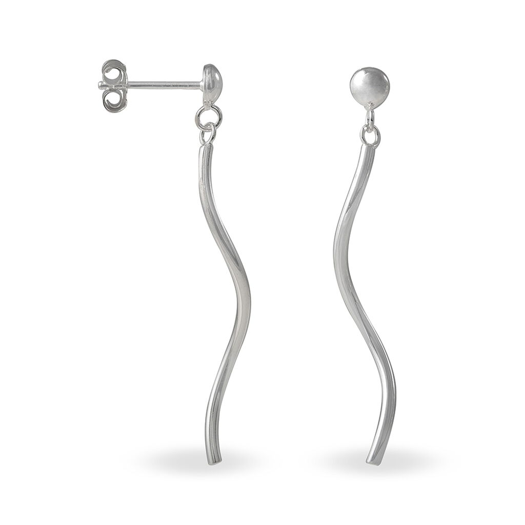 Boucles D'oreilles Pendantes Yaell Argent Blanc - Boucles d'oreilles fantaisie Femme | Histoire d&rsquo;Or