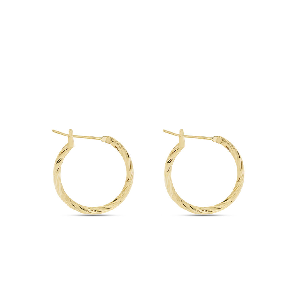 Créoles Siegfried Plaque Or Jaune - Boucles d'oreilles créoles Femme | Histoire d’Or