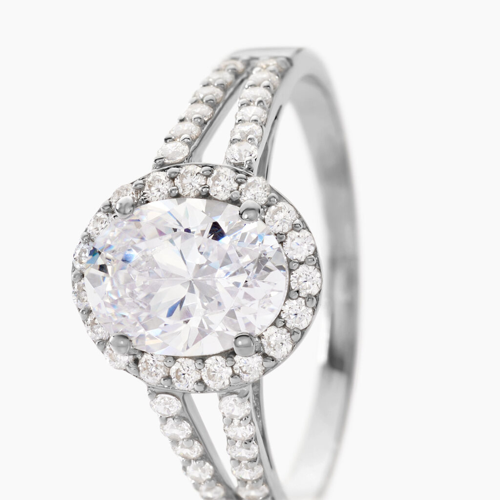Bague Arjun Or Blanc Oxyde De Zirconium - Bagues solitaires Femme | Histoire d&rsquo;Or