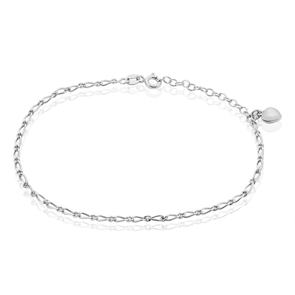 chaã®ne de cheville laurelyn maille alternee 1/1 argent blanc