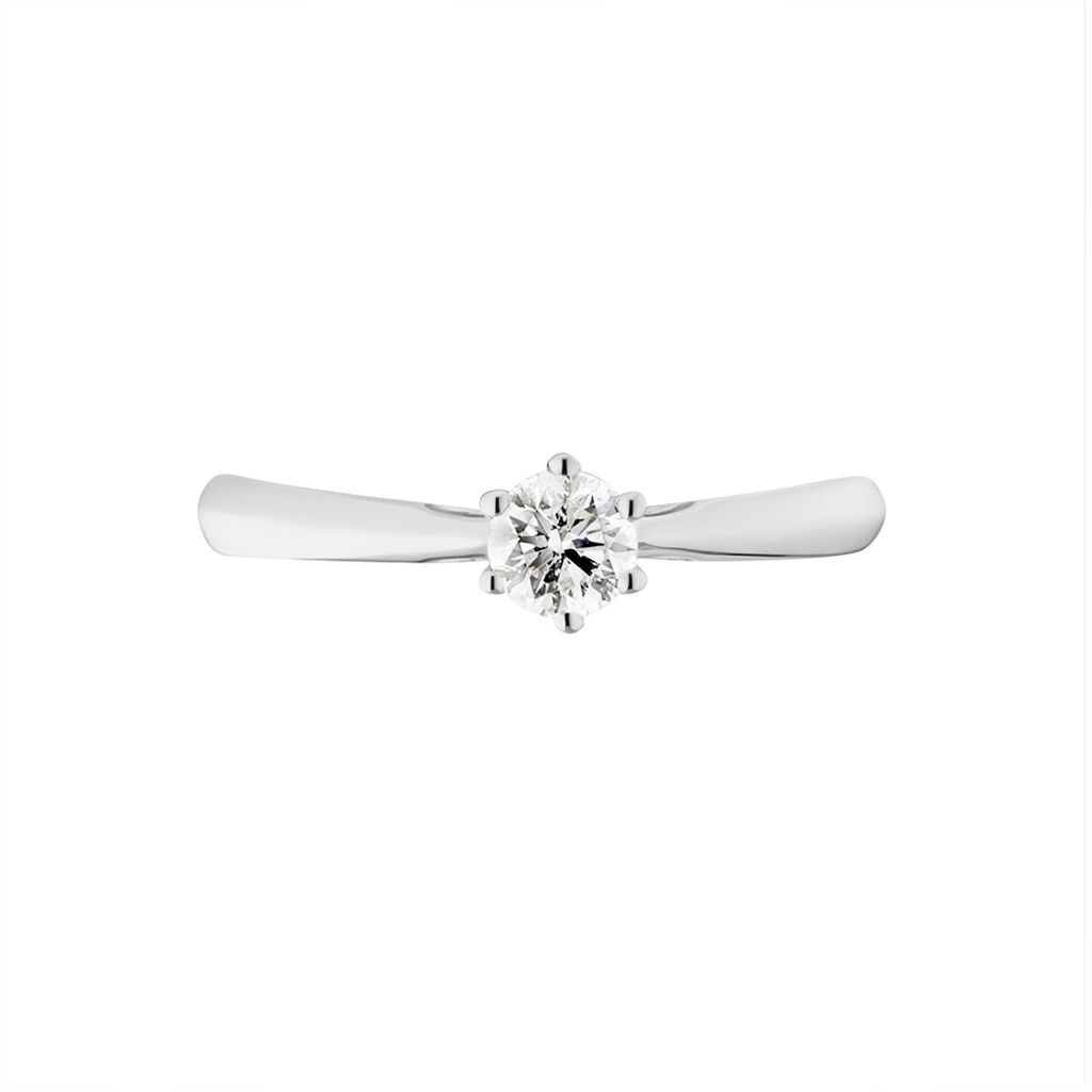 Bague Solitaire Veronika Or Blanc Diamant - Bagues solitaires Femme | Histoire d&rsquo;Or