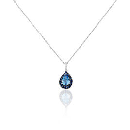 Collier Kenza Or Blanc Topaze Et Saphir Et Diamant - Colliers Femme | Histoire d’Or