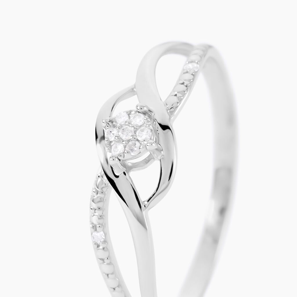 Bague Or Blanc Charlotta Diamant - Bagues avec pierre Femme | Histoire d&rsquo;Or