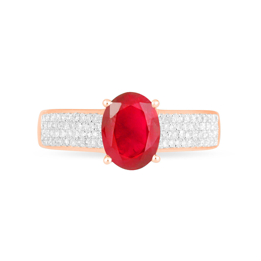 Bague Crista Or Rose Rubis Et Diamant - Bagues solitaires Femme | Histoire d’Or