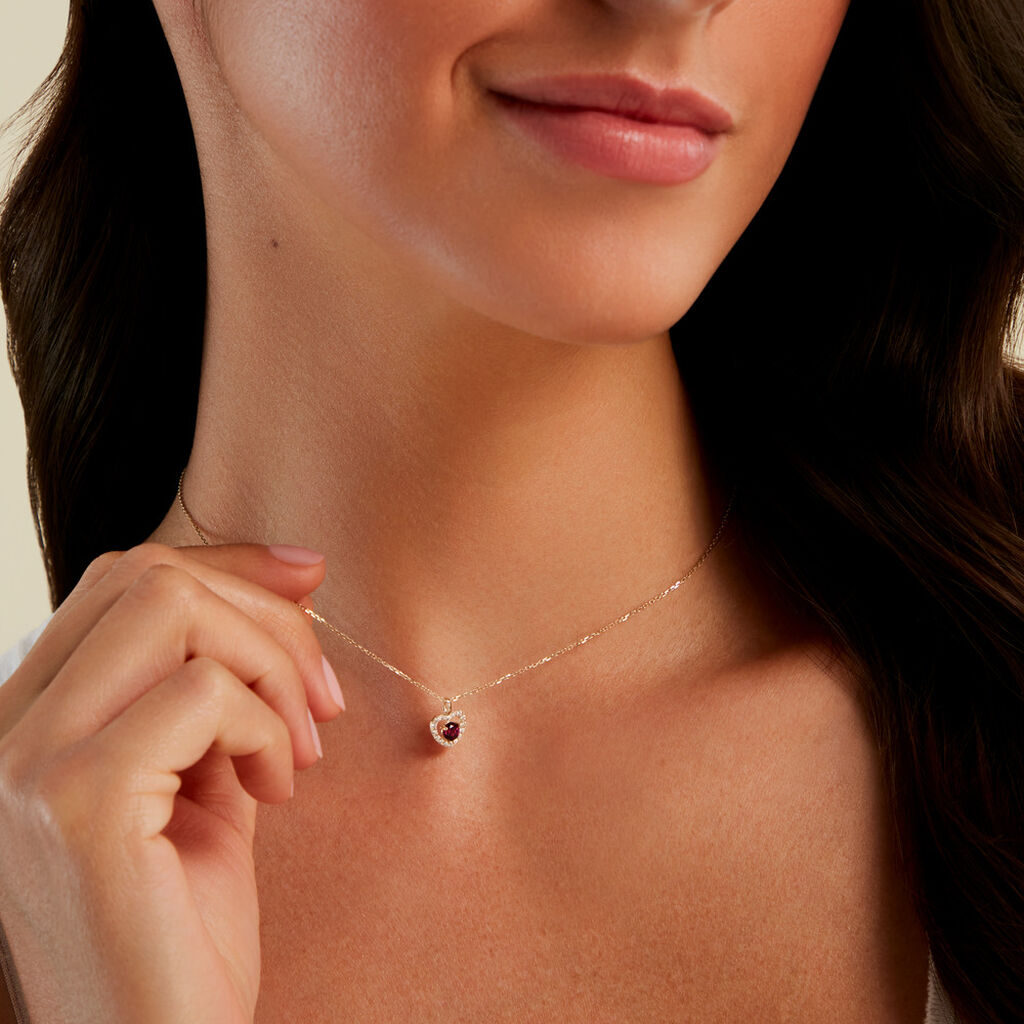Collier Red Velvet Or Jaune Rhodolite Oxyde De Zirconium - F&ecirc;te des m&egrave;res Femme | Histoire d&rsquo;Or