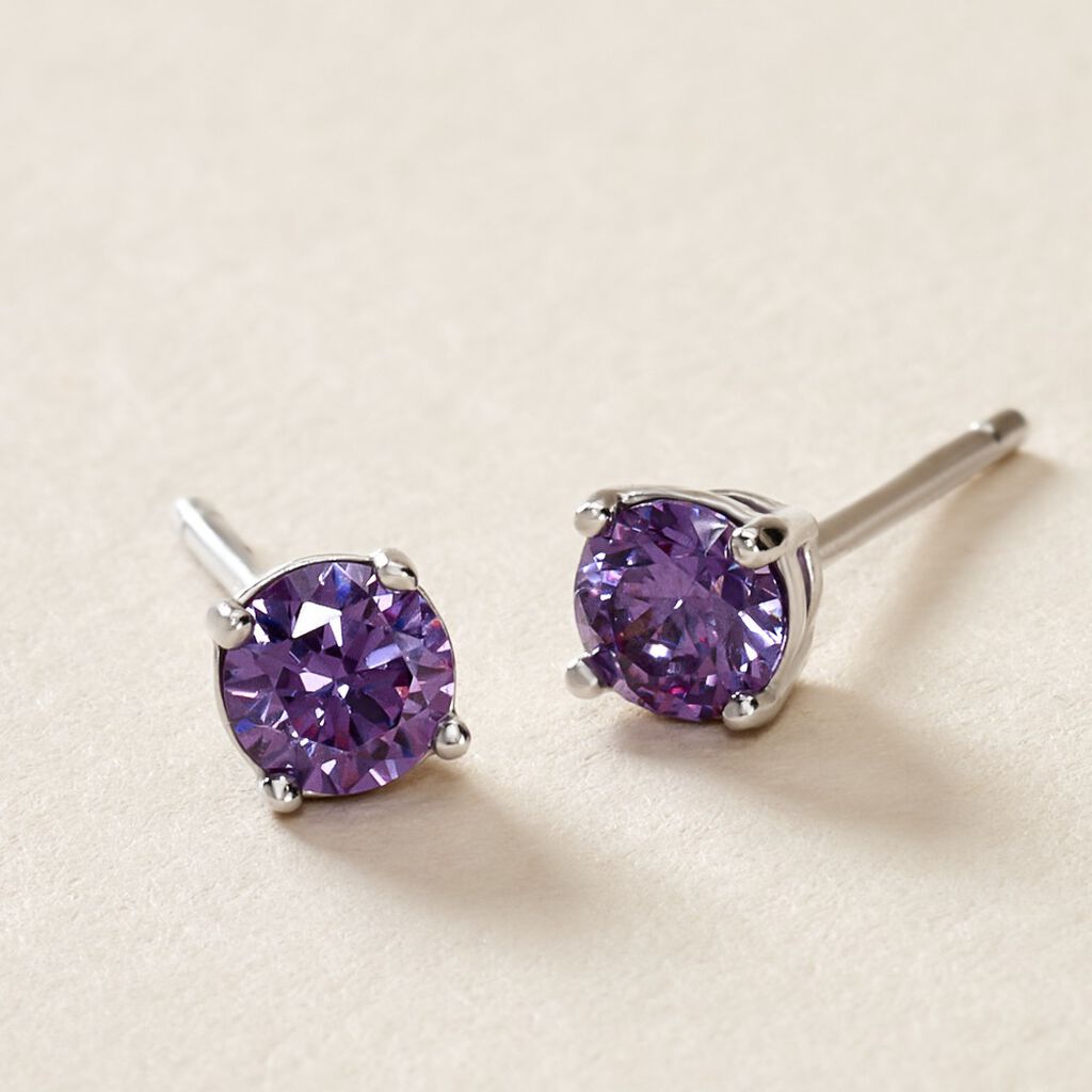 Boucles D'oreilles Puces Argent Blanc Rio Santa Teresa Oxyde - Boucles d'oreilles fantaisie Femme | Histoire d’Or