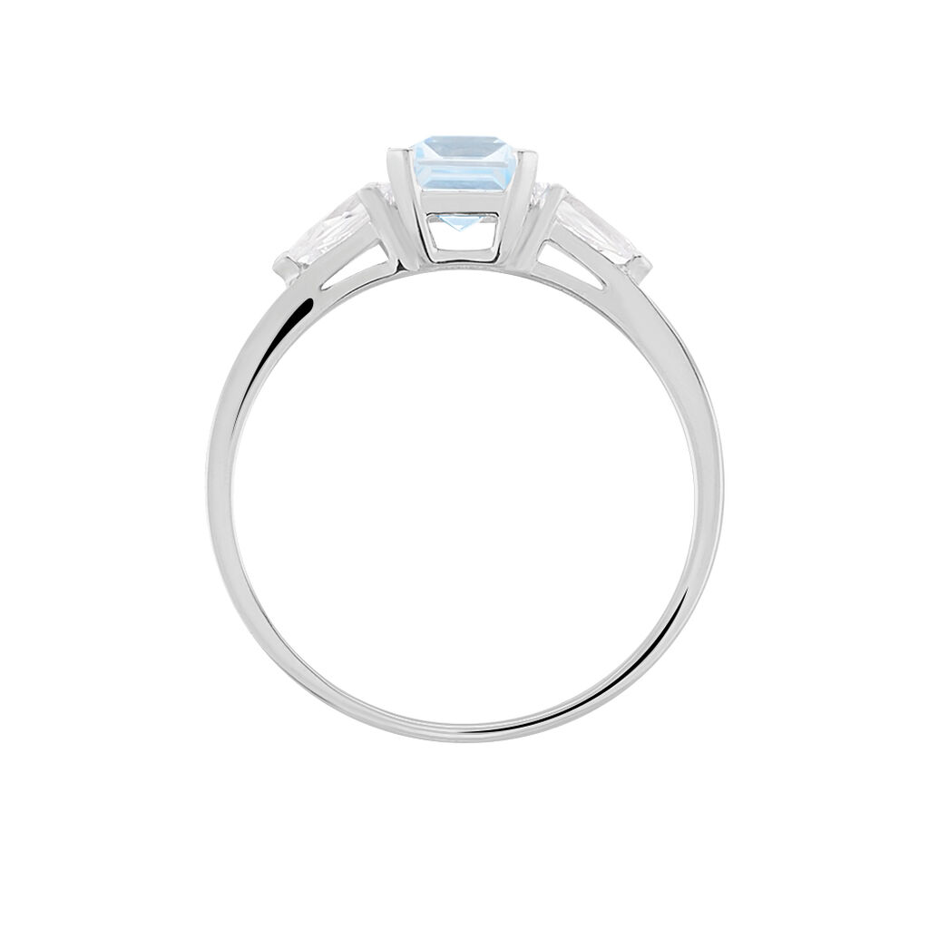 Bague Medyna Or Blanc Topaze Et Oxyde De Zirconium - Bagues solitaires Femme | Histoire d’Or