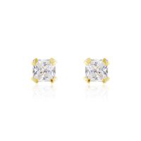 Boucles D'oreilles Puces Or Jaune Doreen Oxydes De Zirconium