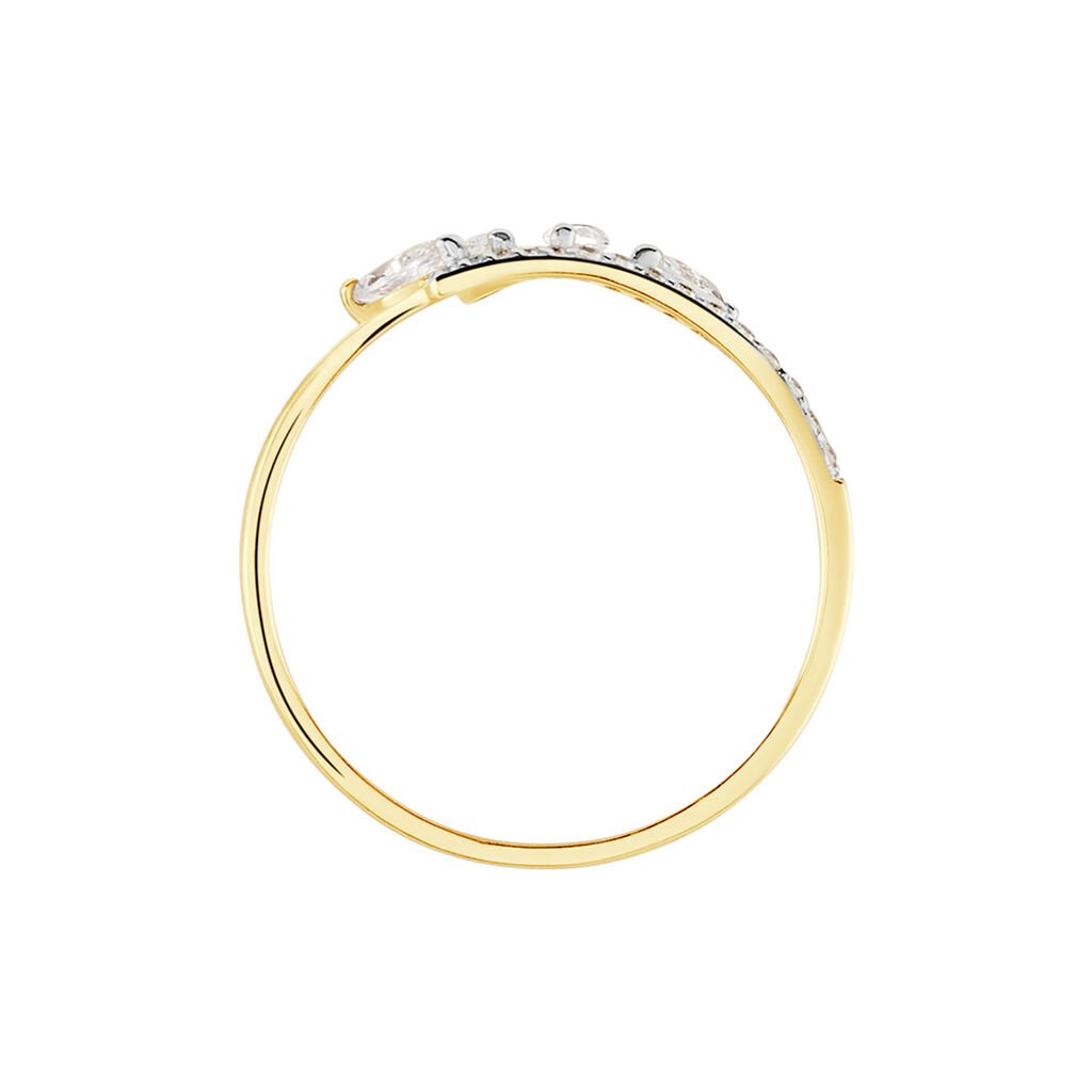 Bague Tiara Or Jaune Oxyde De Zirconium - Bagues avec pierre Femme | Histoire d&rsquo;Or