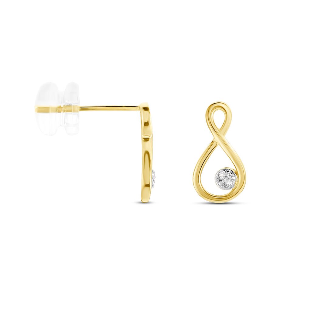 Boucles D'oreilles Puces Eszter Or Jaune Diamant - Clous d'oreilles Femme | Histoire d&rsquo;Or