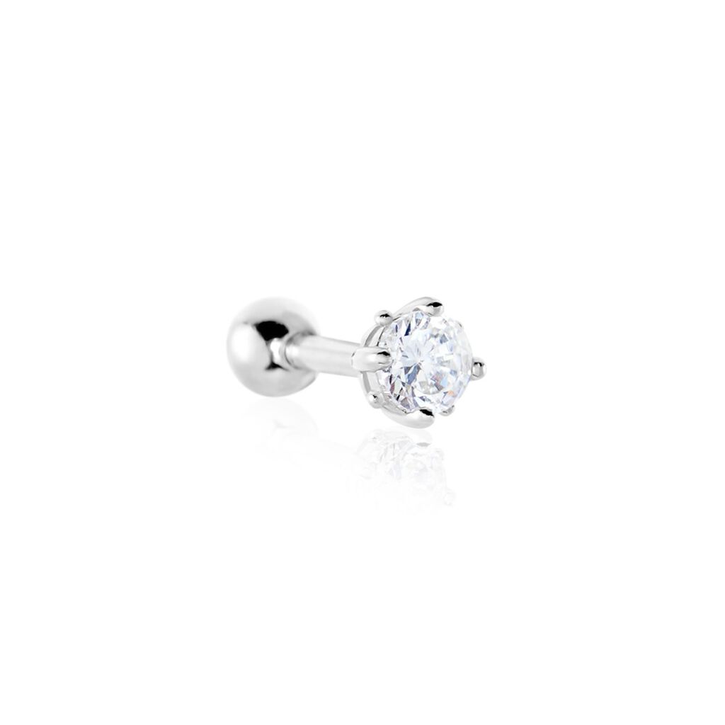Piercing D'oreilles Joanina 2 Or Blanc Oxyde - Bijoux Femme | Histoire d&rsquo;Or