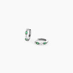 Cr&eacute;oles Eva Argent Blanc Oxyde De Zirconium - Boucles d'oreilles cr&eacute;oles Femme | Histoire d&rsquo;Or