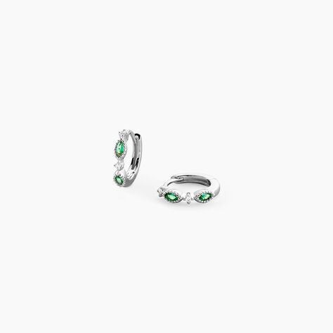 Cr&eacute;oles Eva Argent Blanc Oxyde De Zirconium - Boucles d'oreilles cr&eacute;oles Femme | Histoire d&rsquo;Or
