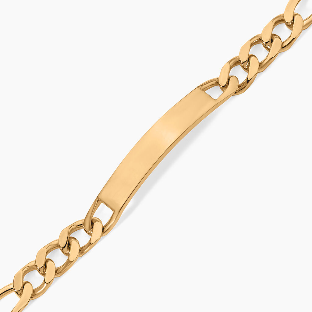 Bracelet Identit&eacute; Bixente Plaqu&eacute; Or Jaune - Gourmettes Homme | Histoire d&rsquo;Or