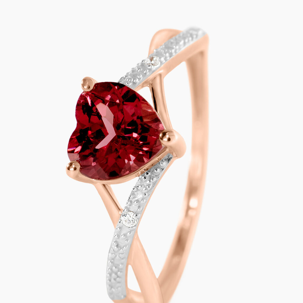 Bague Clothilde Or Rose Rhodolite Et Oxyde - Bagues solitaires Femme | Histoire d&rsquo;Or