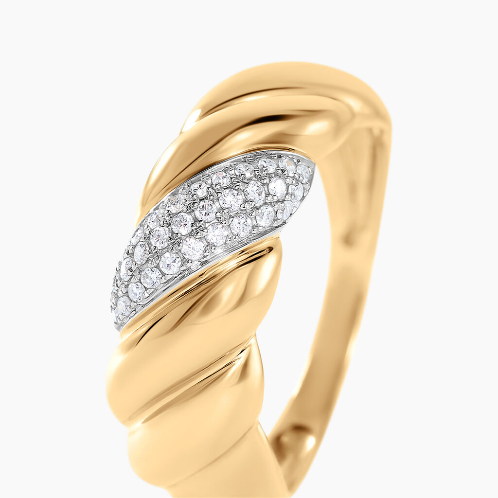 Bague Parker Or Jaune Diamant - Bagues avec pierre Femme | Histoire d’Or