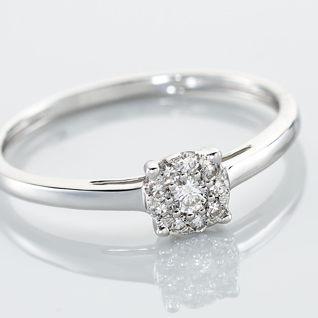 Bague Or Blanc Adeline Diamants - Bagues avec pierre Femme | Histoire d’Or