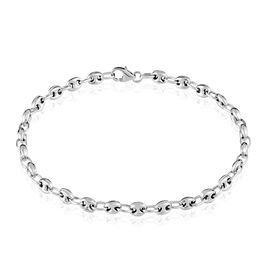 Bracelet Caroline Maille Grain De Cafe Argent Blanc - Bracelets chaîne Femme | Histoire d’Or