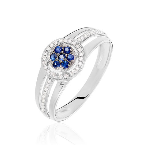 Bague Lise-laure Or Blanc Saphir Et Diamant - Bagues avec pierre Femme | Histoire d’Or