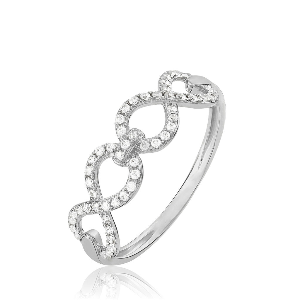 Bague Or Blanc Oxyde De Zirconium - Bagues avec pierre Femme | Histoire d’Or