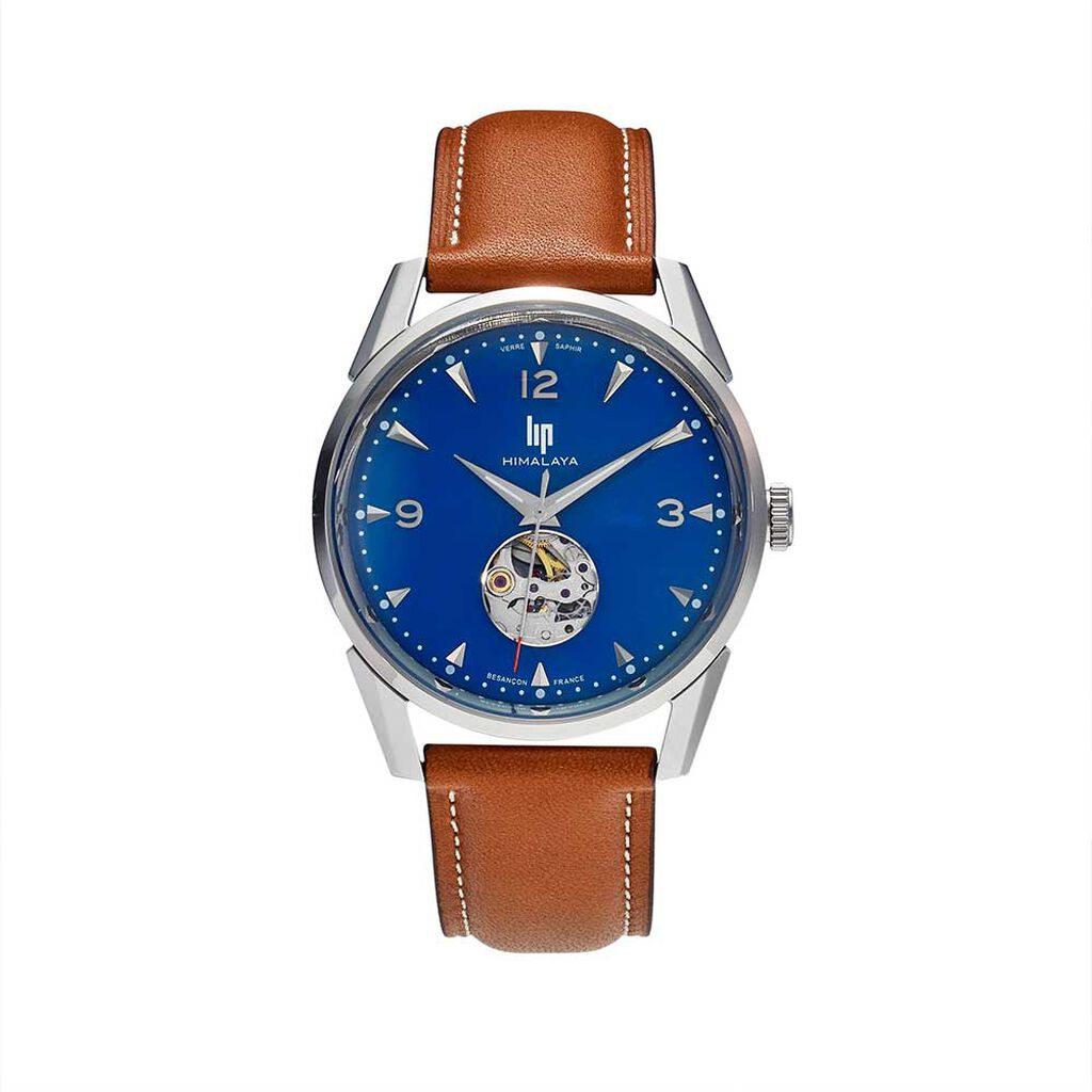Montre Lip Himalaya C&oelig;ur Battant 40 Bleu - Montres Homme | Histoire d&rsquo;Or