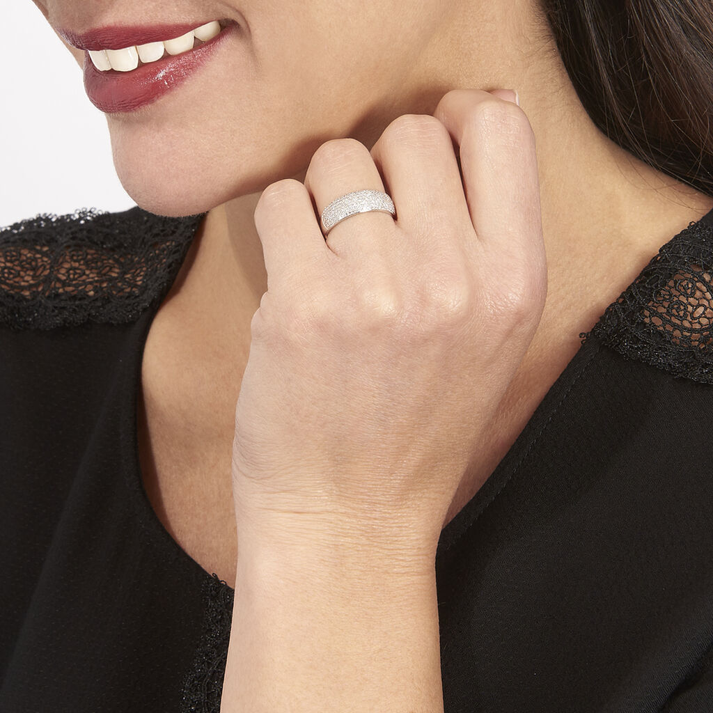 Bague Charlotte Or Blanc Diamant Divers - Bagues avec pierre Femme | Histoire d’Or