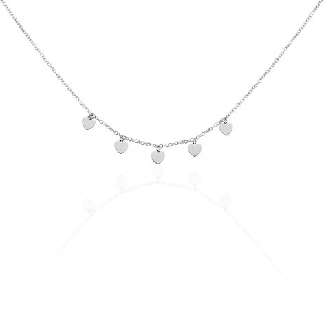 Collier Maryline Argent Blanc - Colliers Coeur Femme | Histoire d’Or