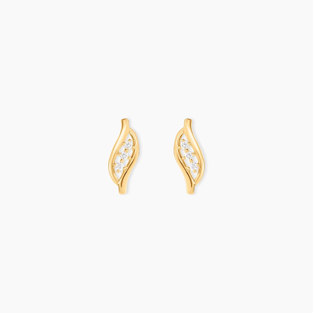 Boucles D'oreilles Puces Caline Or Jaune Diamant - Clous d'oreilles Femme | Histoire d’Or