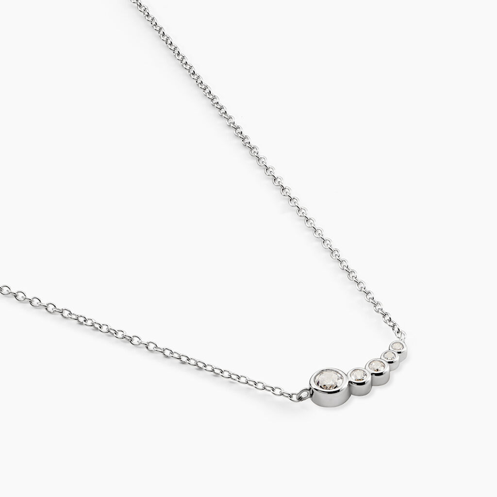 Collier Esperance Argent Blanc Oxyde De Zirconium - Colliers fantaisie Femme | Histoire d&rsquo;Or
