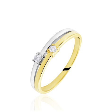 Bague Superposition Or Bicolore Diamant - Bagues avec pierre Femme | Histoire d’Or