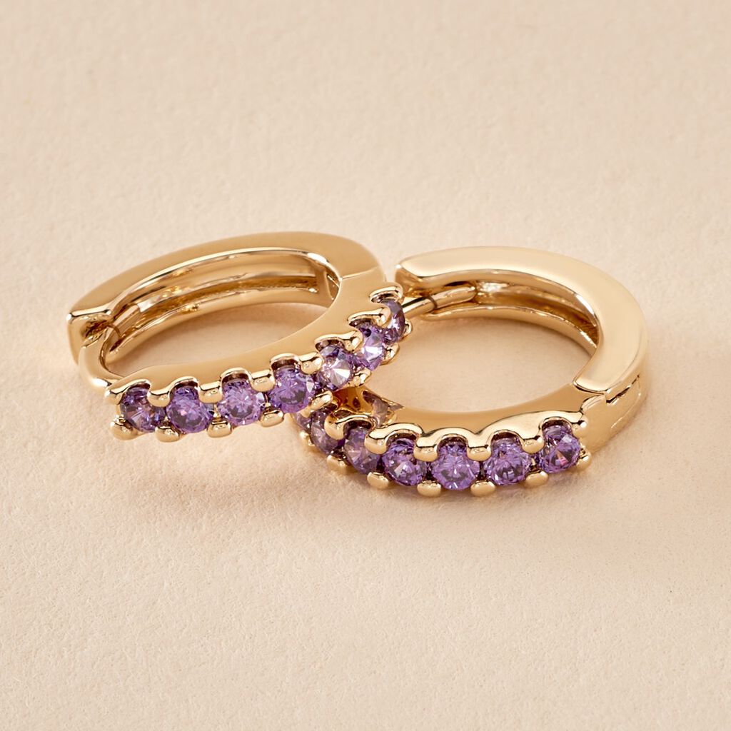 Créoles Marty Plaqué Or Jaune Spinelle Synthétique - Boucles d'oreilles créoles Femme | Histoire d’Or