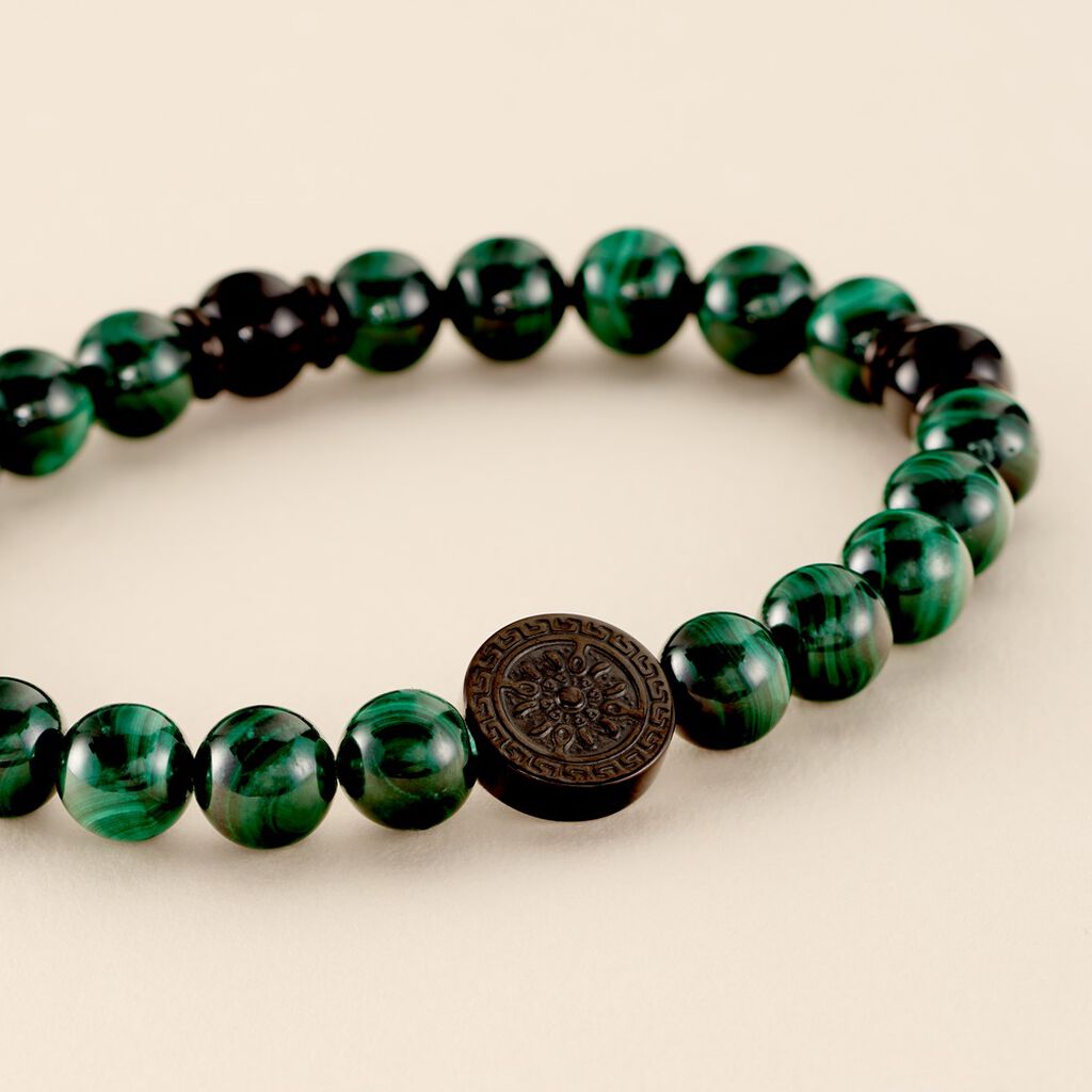 Bracelet Jourdan Acier Noir Malachite - Bracelets Homme | Histoire d&rsquo;Or