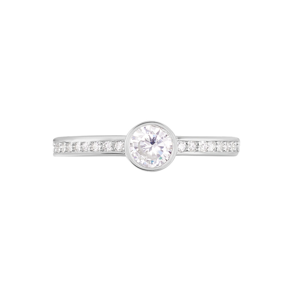 Bague Solitaire Mathylda Argent Blanc Oxyde De Zirconium - Bagues solitaires Femme | Histoire d’Or