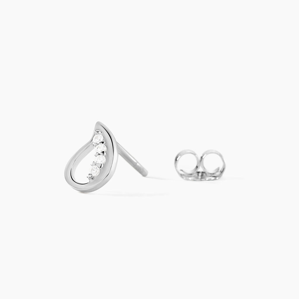 Boucles D'oreilles Puces Argent Blanc Sylvan Oxydes De Zirconium - Boucles d'oreilles fantaisie Femme | Histoire d&rsquo;Or