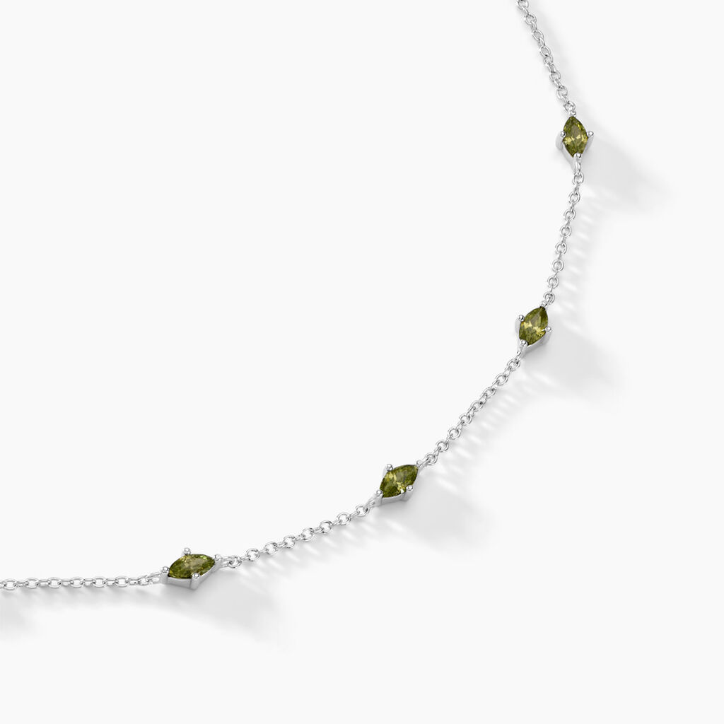 Collier Borya Argent Blanc Oxyde De Zirconium - Colliers fantaisie Femme | Histoire d&rsquo;Or