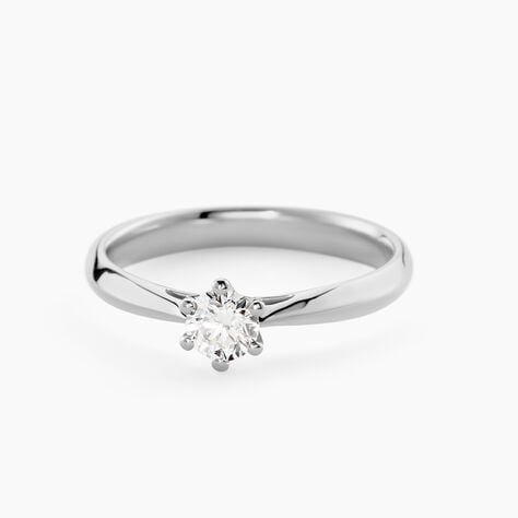 Bague Solitaire Veronika Or Blanc Diamant - Bagues solitaires Femme | Histoire d&rsquo;Or