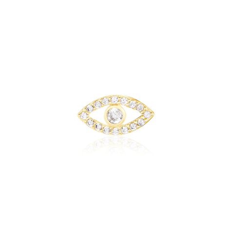 Boucles D'oreille Puce Unitaire Oya Or Jaune Oxyde De Zirconium - Clous d'oreilles Famille | Histoire d’Or