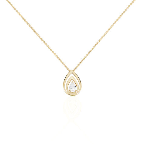 Collier Loetitia Plaqu&eacute; Or Jaune Oxyde De Zirconium - Colliers Femme | Histoire d&rsquo;Or