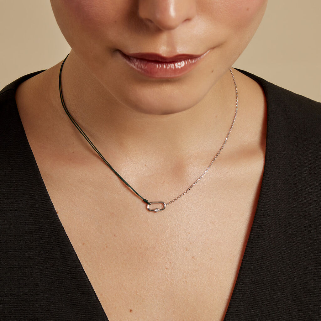Collier Infini Pop Argent Blanc Oxyde De Zirconium - Colliers fantaisie Famille | Histoire d’Or