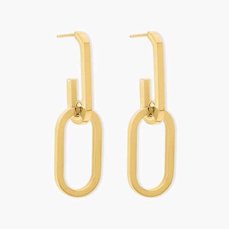 Boucles D'oreilles Pendantes Urban Line Acier Doré - Boucles d'oreilles fantaisie Femme | Histoire d’Or