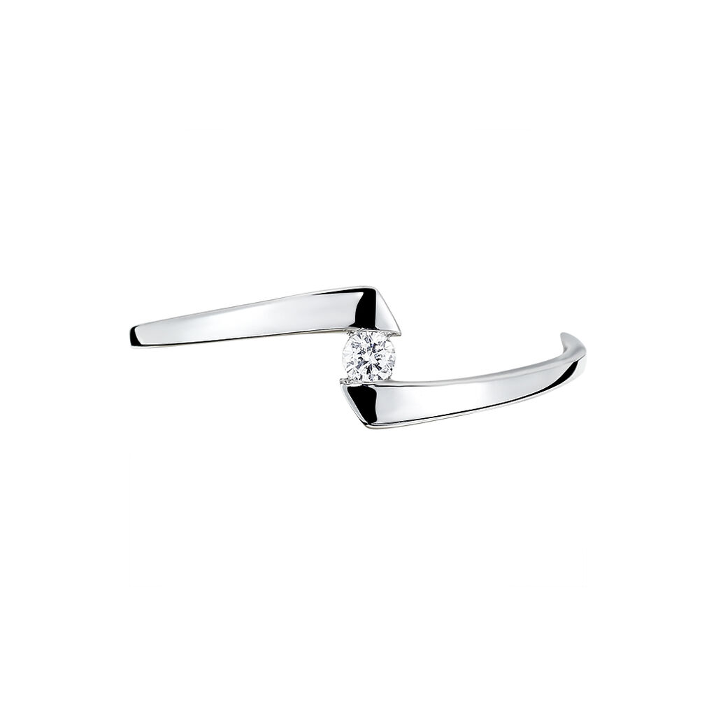 Bague Or Blanc Diamant - Bagues solitaires Femme | Histoire d’Or
